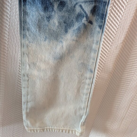 Express Bleus Vintage Abstract Tie Dye Bootcut Jeans Size 3/4 100% Cotton - Picture 6 of 10
